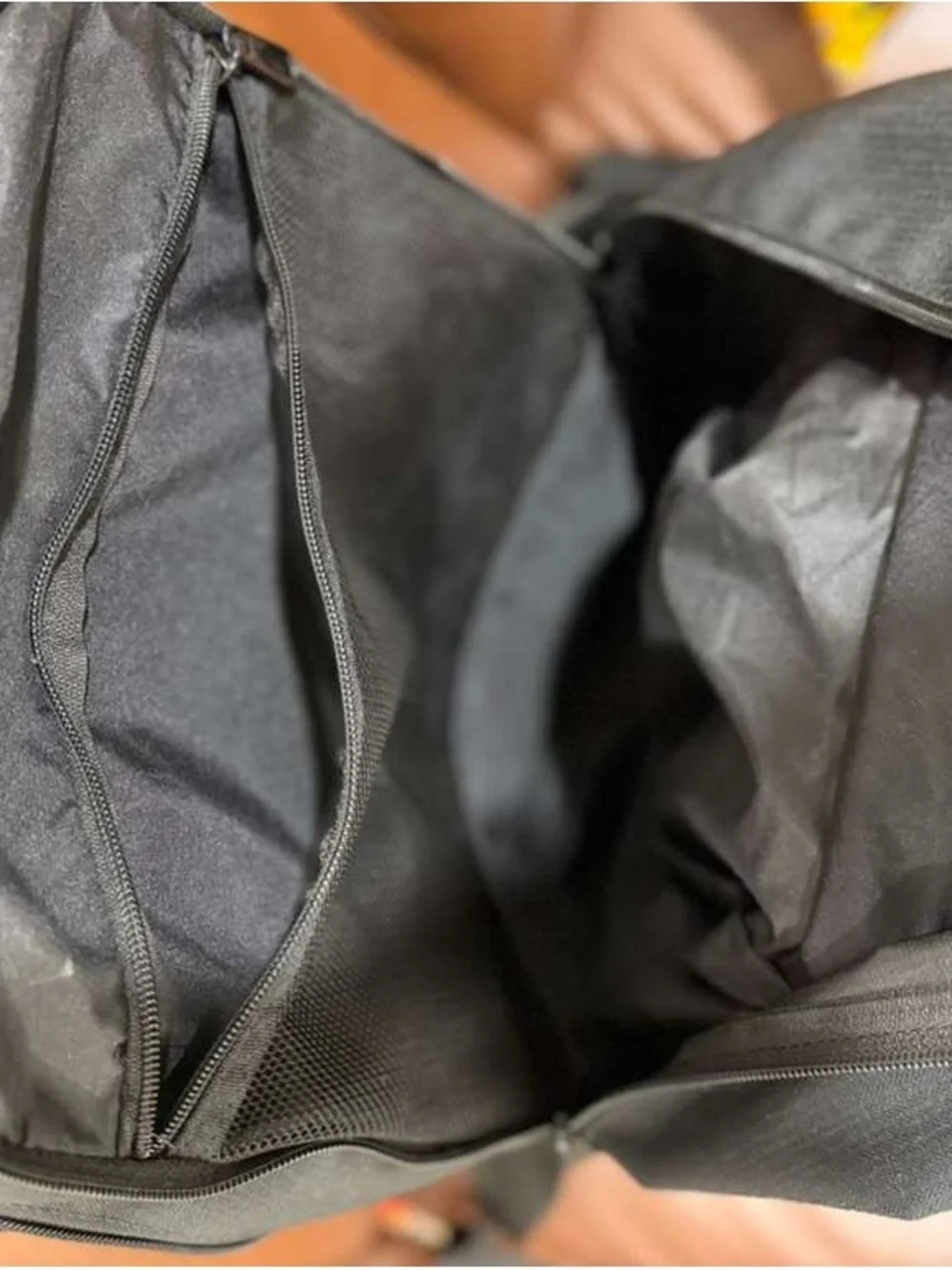 Nike Black Backpack with White Swoosh and MEAC Patch